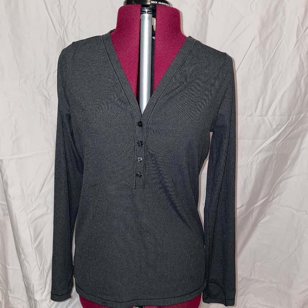 Athleta - Uptempo Ribbed Henley Top - L